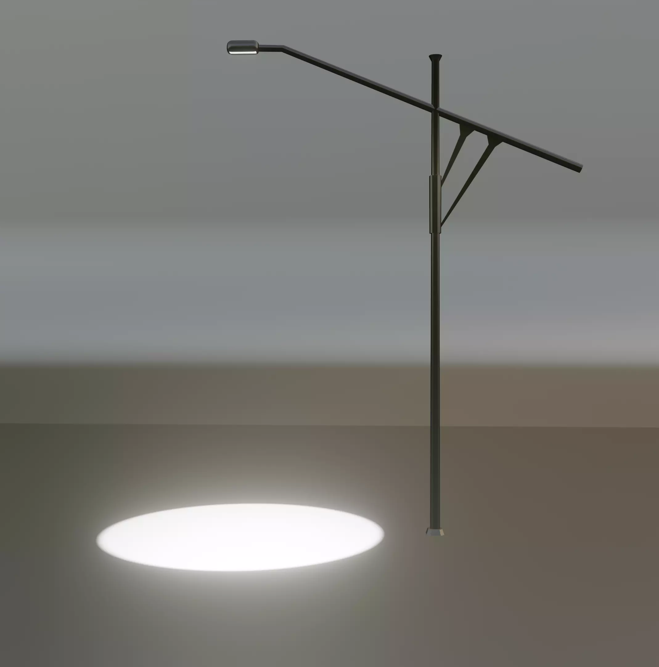 Road light Low-poly 3D model_0