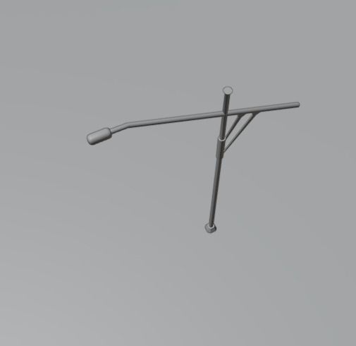 Road light Low-poly 3D model_2