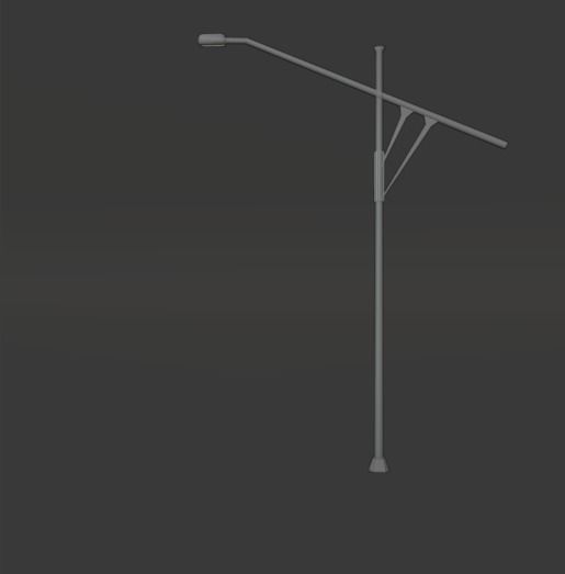 Road light Low-poly 3D model_1