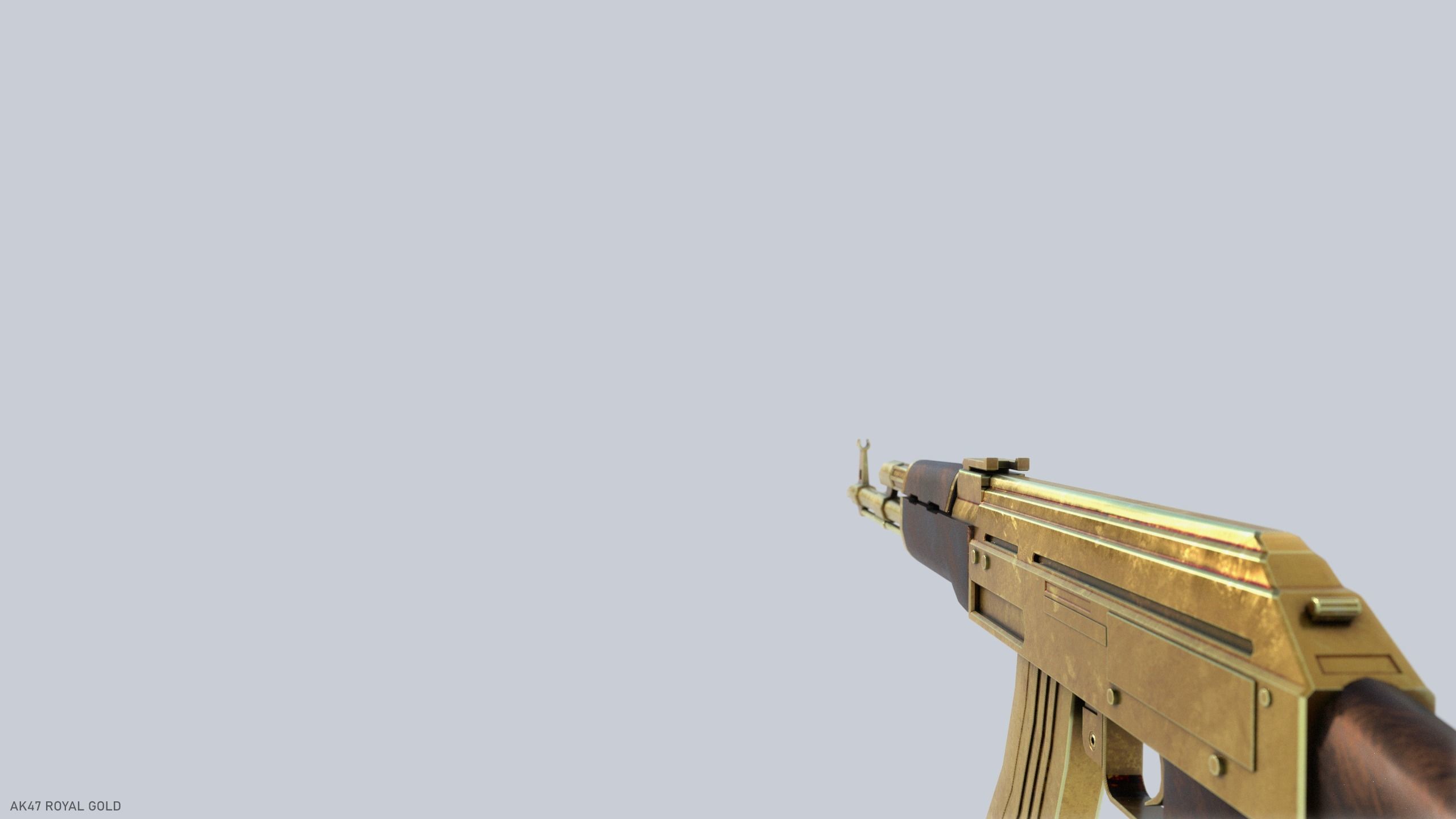 AK47 Royal Gold Low-poly 3D model_1