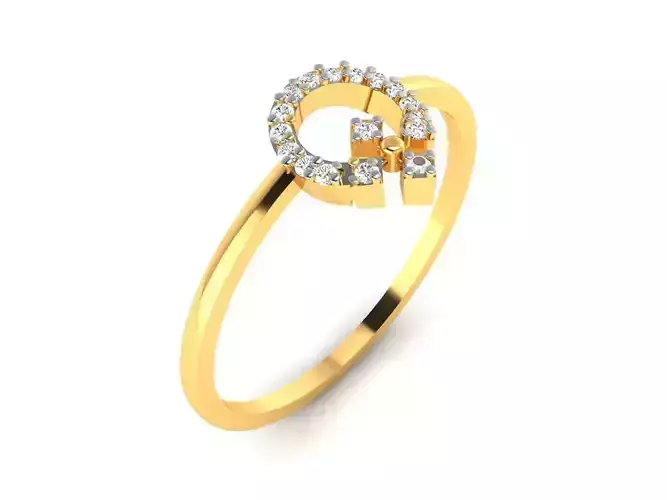 Ring-6009 gold ring with diamonds