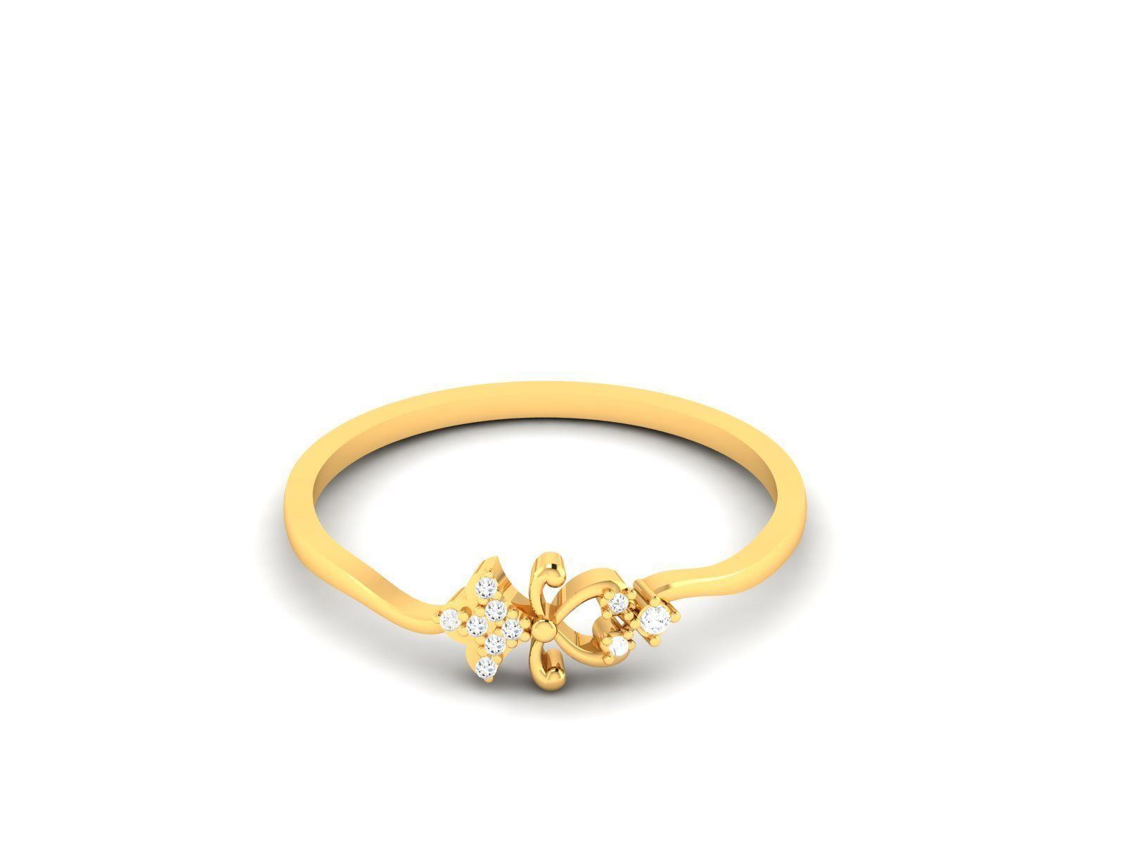 Ring-6007 gold ring with diamonds 3D print model_2