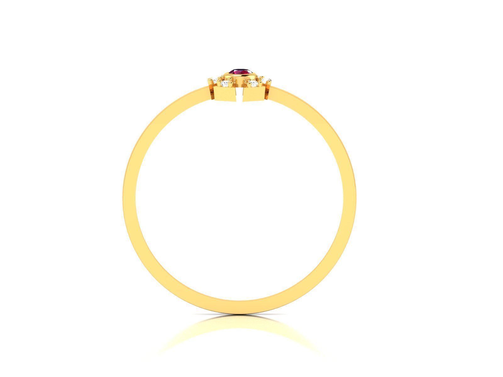 Ring-6006 gold ring with ruby stone 3D print model_6