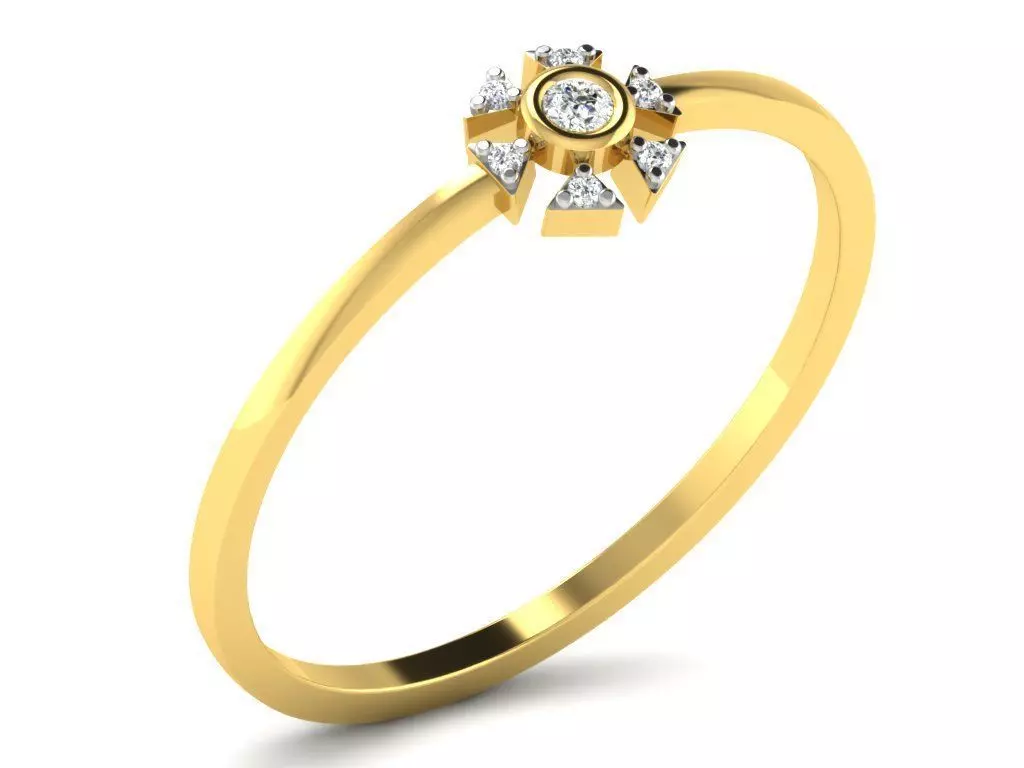 Ring-6006 gold ring with ruby stone 3D print model_0