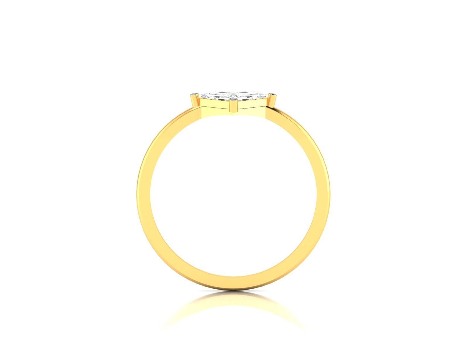 Ring-5980 princess cut diamond solitaire ring gold 3D print model_4