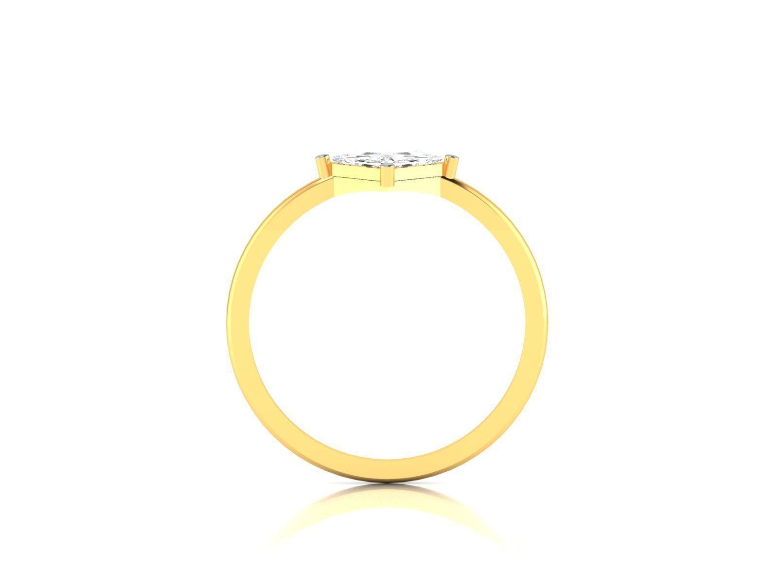 Ring-5980 princess cut diamond solitaire ring gold 3D print model_3