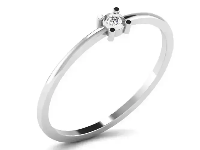 Ring-5978 diamond solitaire ring gold 3D print model
