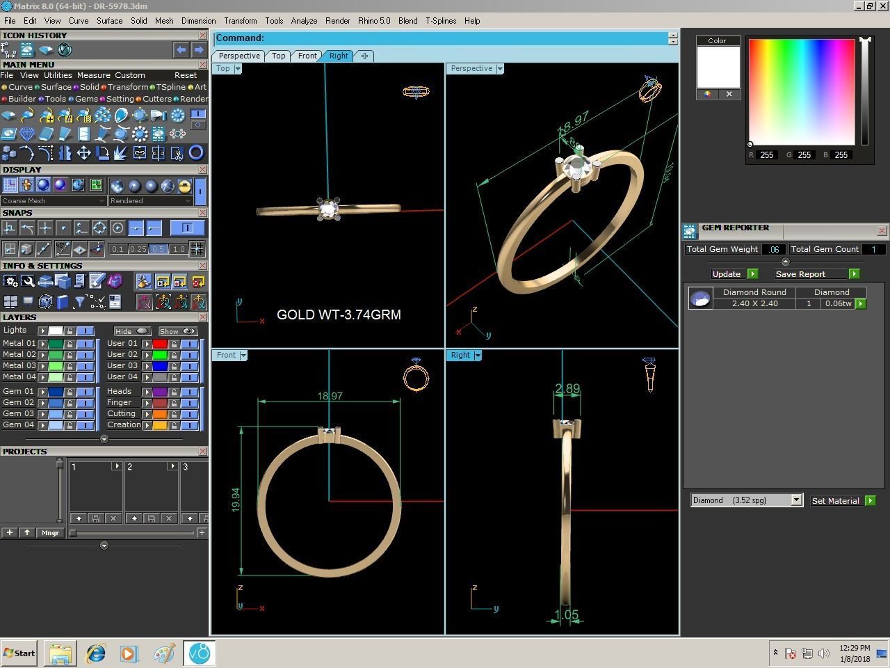 Ring-5978 diamond solitaire ring gold 3D print model_9