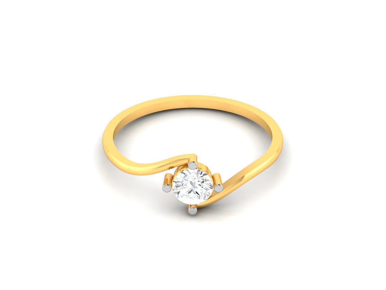 Ring-5977 solitaire diamond ring gold 3D print model_7