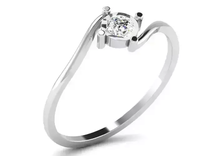 Ring-5977 solitaire diamond ring gold 3D print model