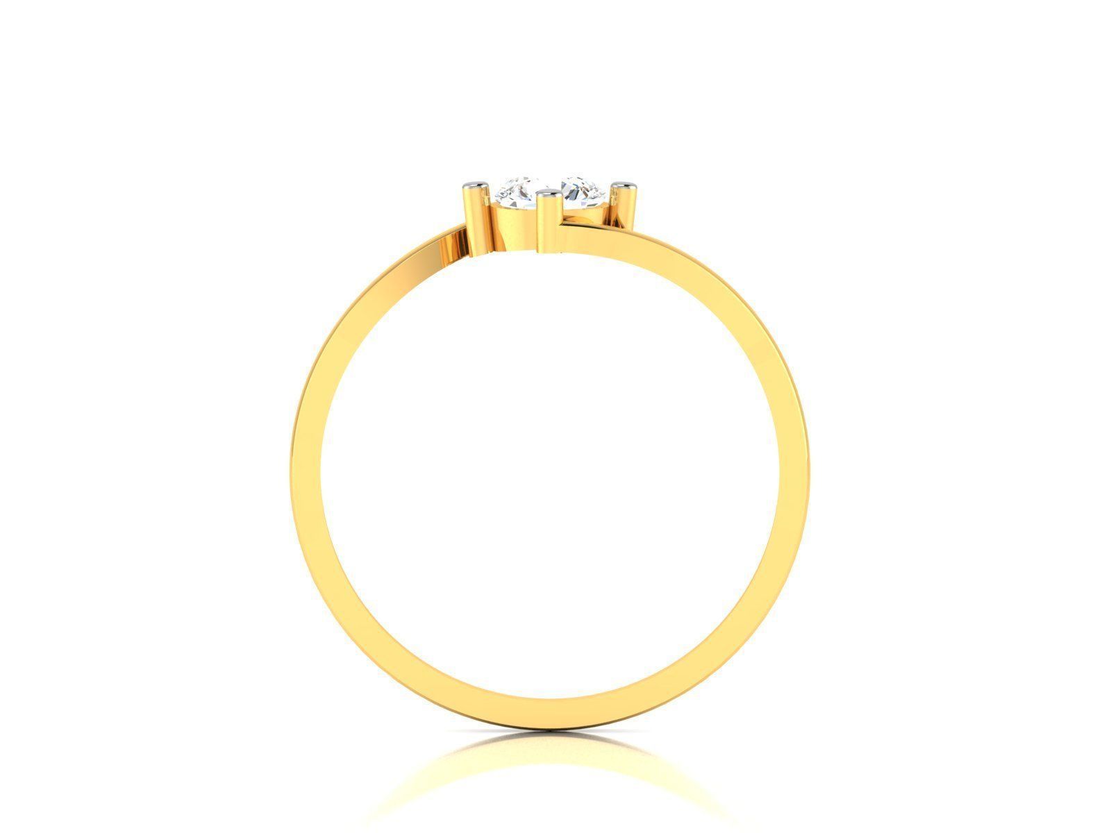 Ring-5977 solitaire diamond ring gold 3D print model_3
