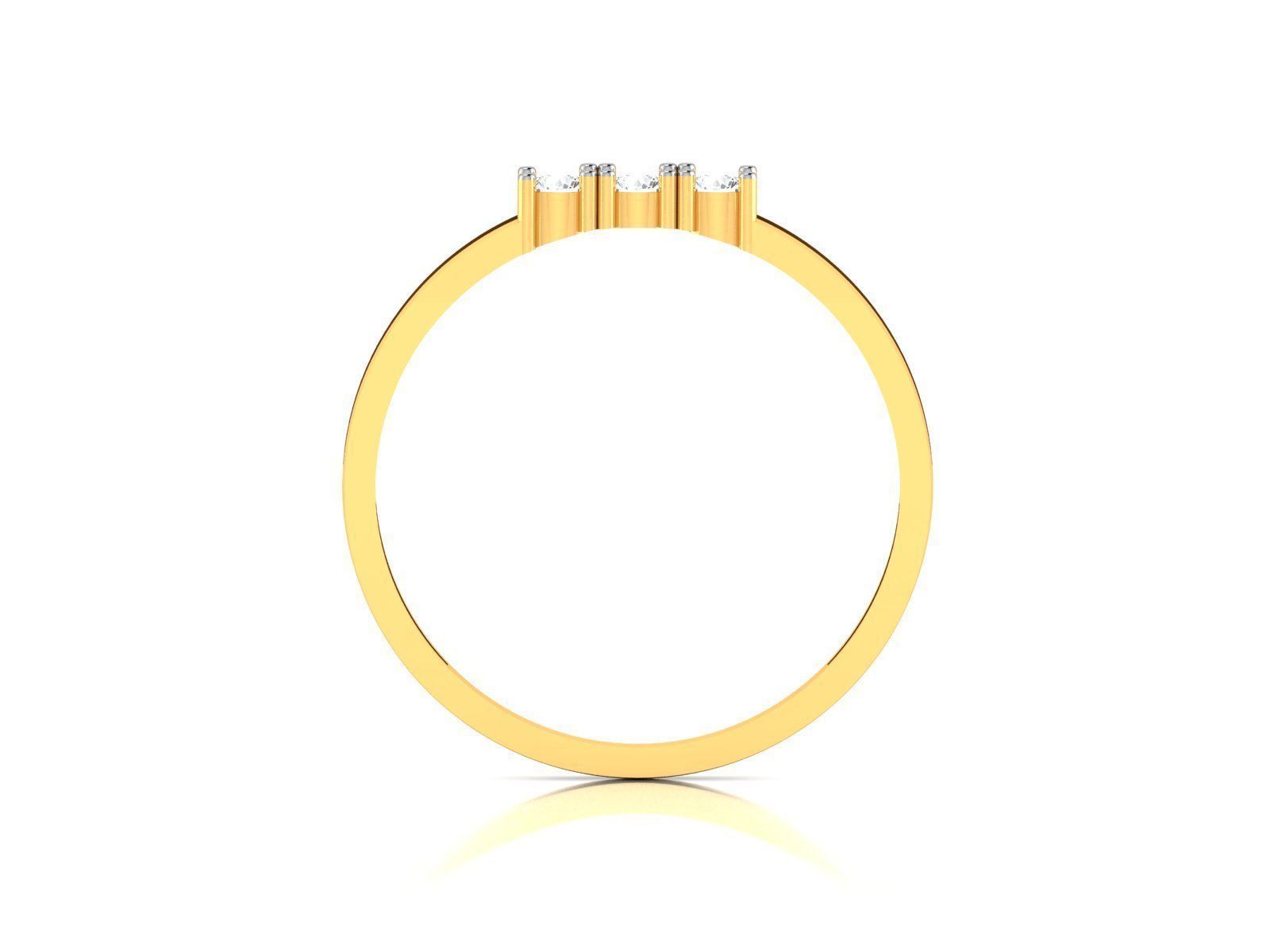 Ring-5975 three stone diamond ring gold 3D print model_3