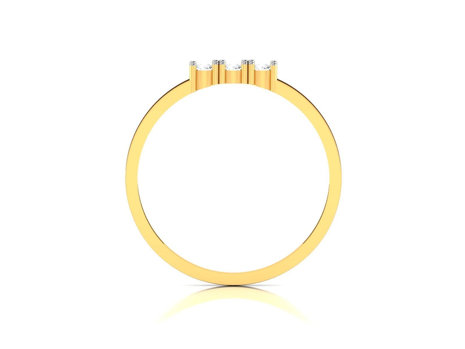 Ring-5975 three stone diamond ring gold 3D print model_4