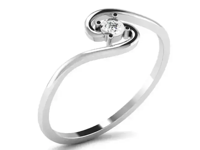 Ring-5969 solitaire diamond ring gold 3D print model