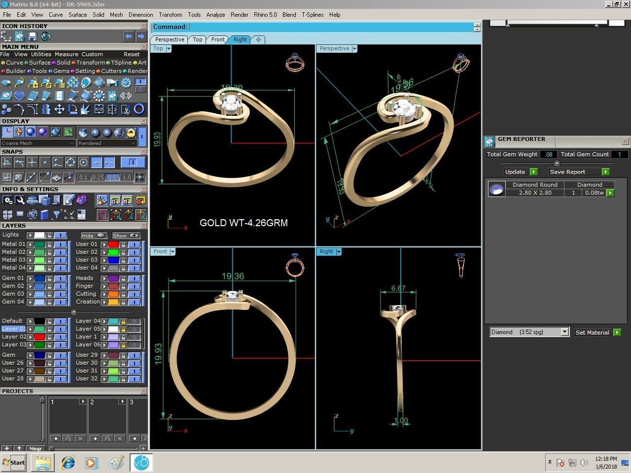 Ring-5969 solitaire diamond ring gold 3D print model_9