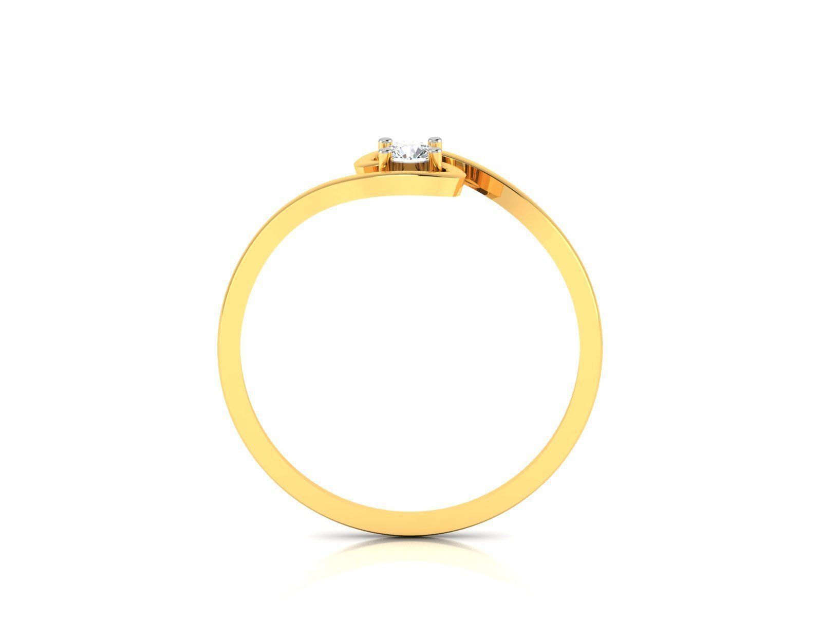 Ring-5969 solitaire diamond ring gold 3D print model_3