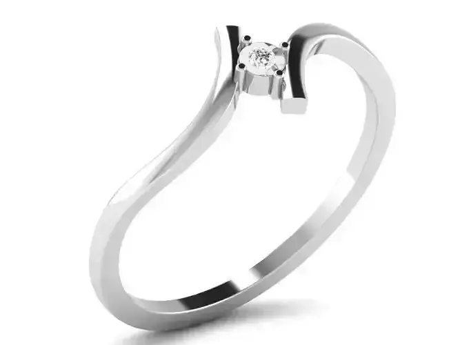 Ring-5967 solitaire diamond ring gold 3D print model