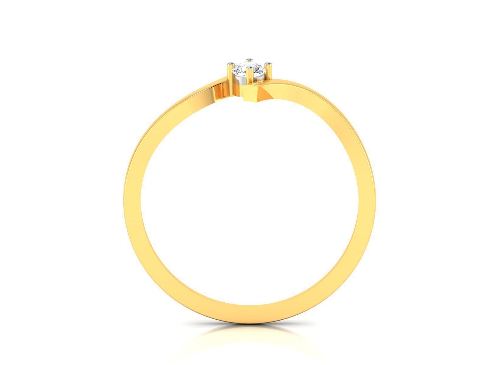Ring-5967 solitaire diamond ring gold 3D print model_3