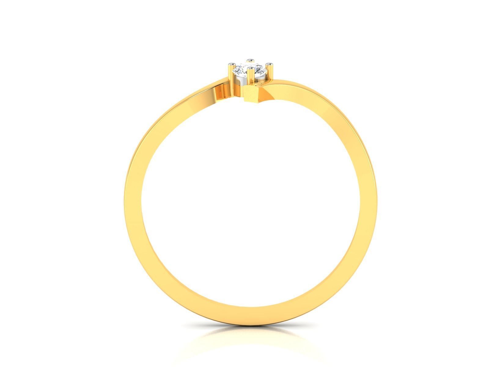 Ring-5967 solitaire diamond ring gold 3D print model_4