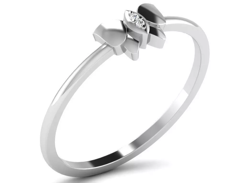 Ring-5964 gold ring with diamond 3D print model_0