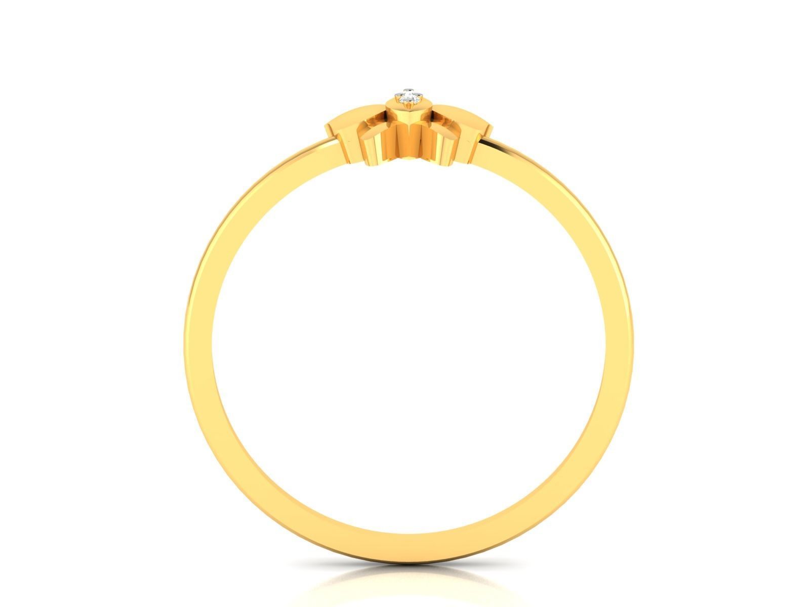 Ring-5964 gold ring with diamond 3D print model_4