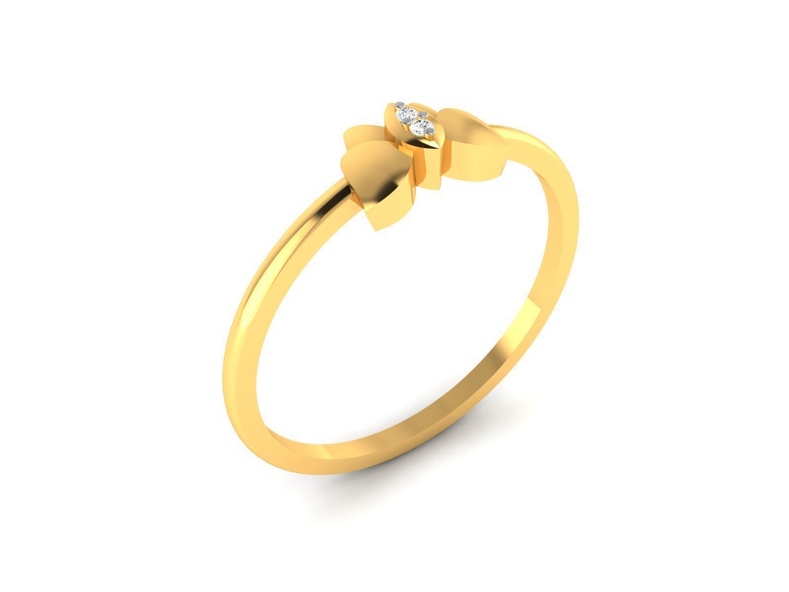 Ring-5964 gold ring with diamond 3D print model_1