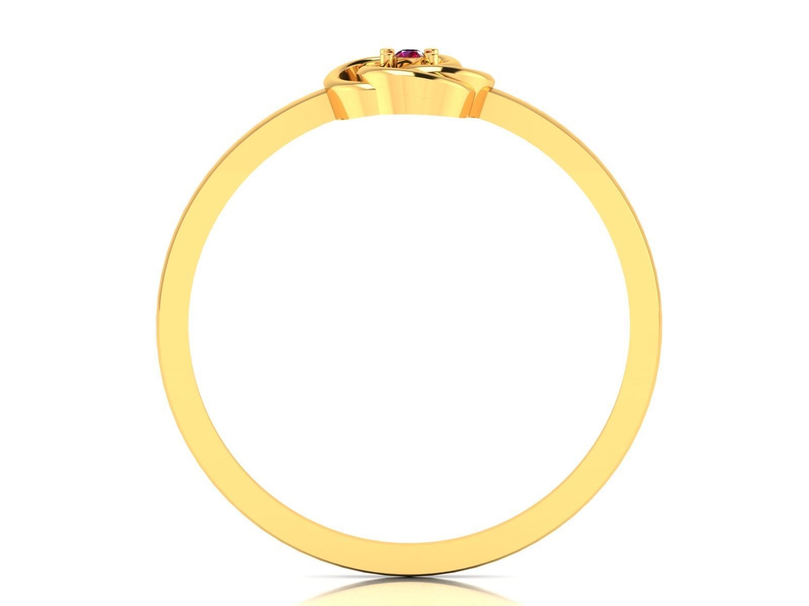 Ring-5958 gold ring with ruby stone 3D print model_5