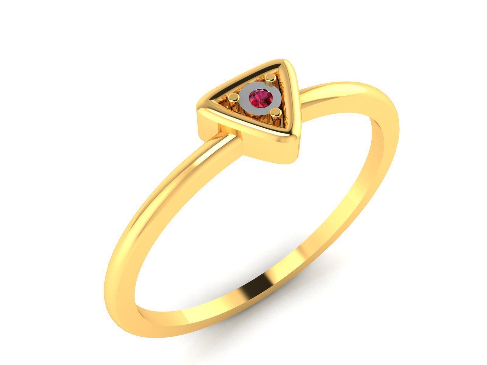 Ring-5956 triangular diamond ring 3D print model_3