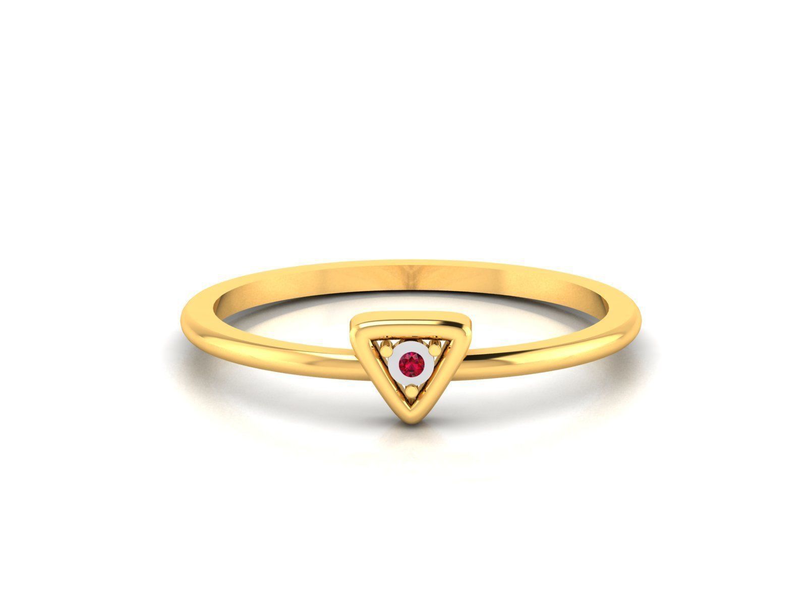 Ring-5956 triangular diamond ring 3D print model_8