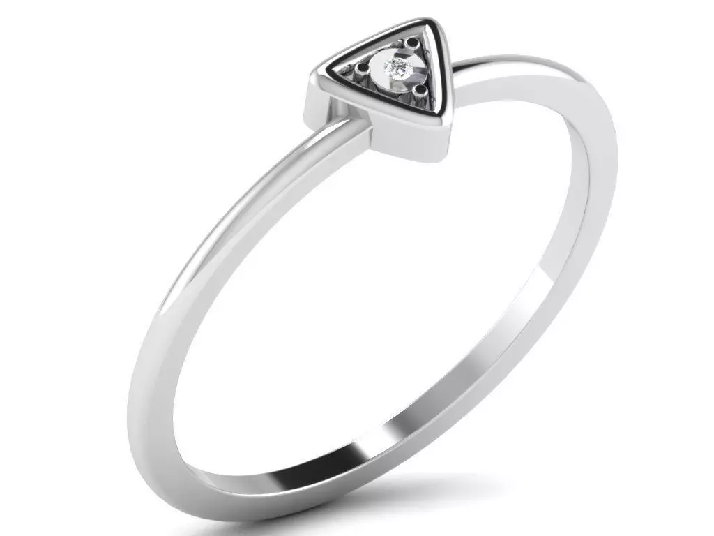Ring-5956 triangular diamond ring 3D print model_0