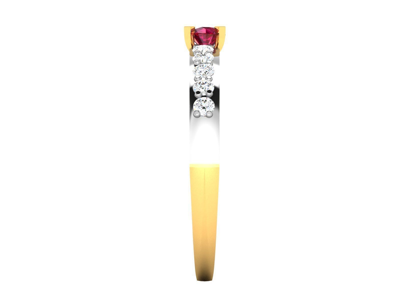 Ring-5953 ruby and diamond ring 3D print model_8