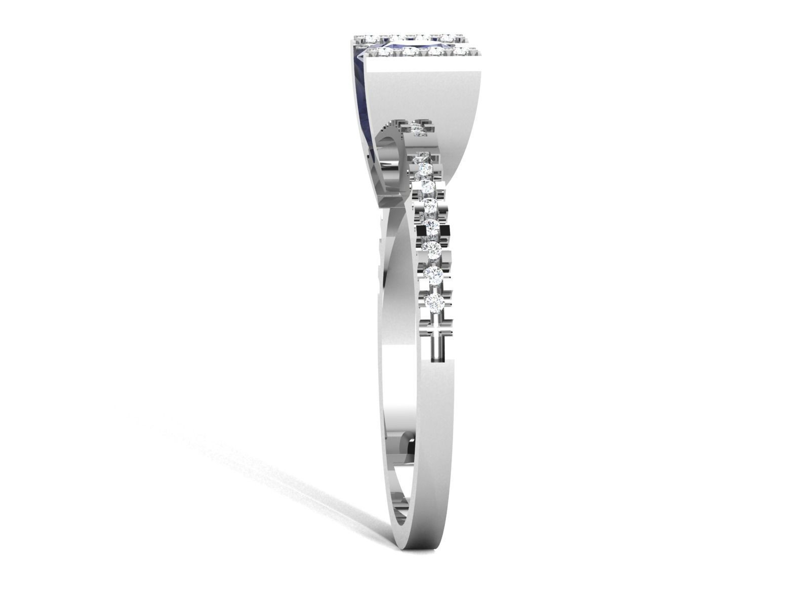 Ring-5952 sapphire and diamond engagement ring 3D print model_6