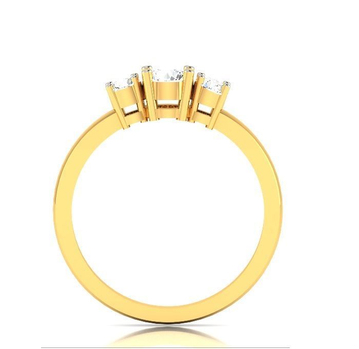 Ring-5949 three stone diamond ring gold 3D print model_2