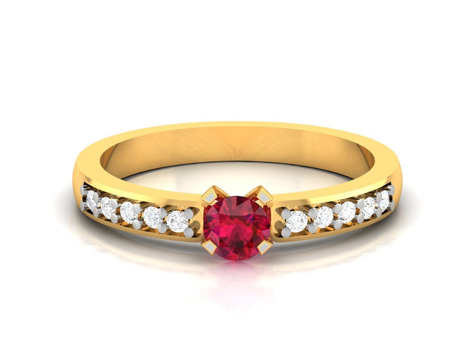 Ring-5948 ruby and diamond engagement ring 3D print model_8