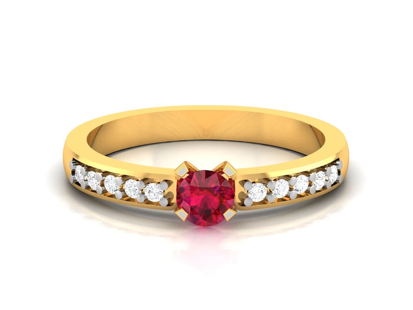 Ring-5948 ruby and diamond engagement ring 3D print model_7
