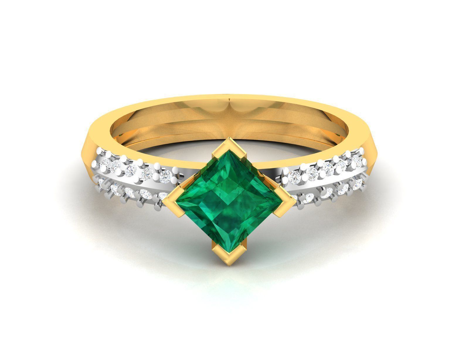 Ring-5944 diamond engagement ring gold 3D print model_9