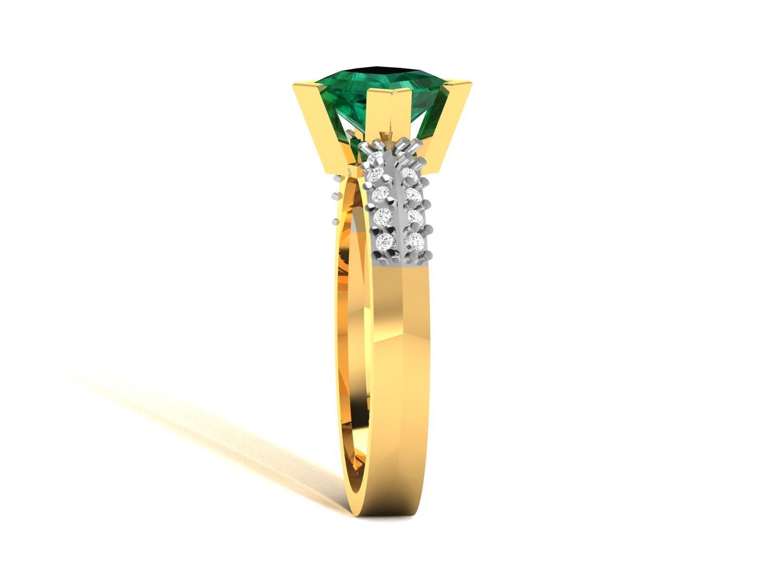 Ring-5944 diamond engagement ring gold 3D print model_8