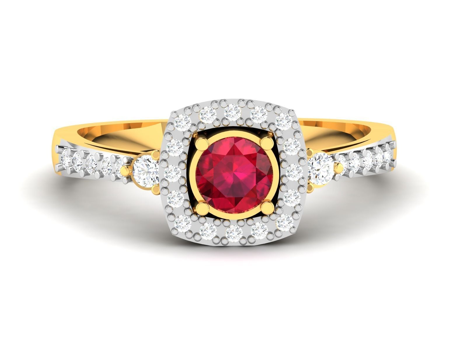 Ring-5942 ruby and diamond ring gold 3D print model_9