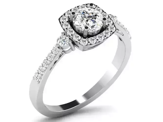Ring-5942 ruby and diamond ring gold 3D print model