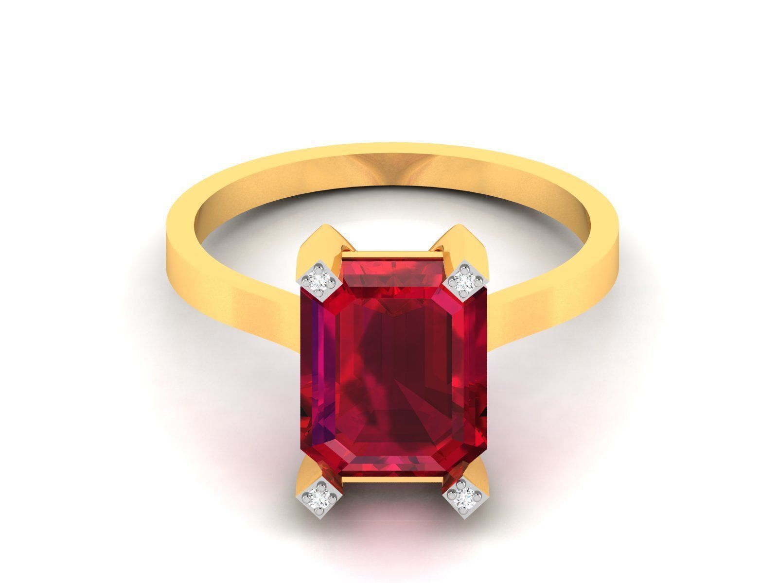 Ring-5941 emerald cut aquamarine engagement ring 3D print model_9