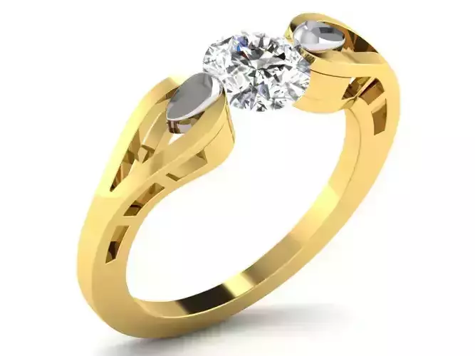 Ring-5938 solitaire diamond ring gold