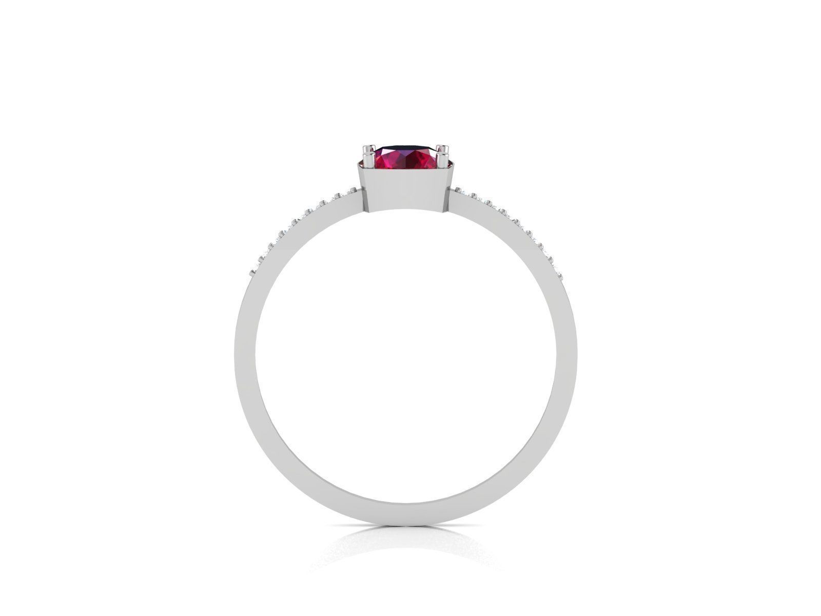 Ring-5908 engagement ring with ruby stone and diamonds 3D print model_2