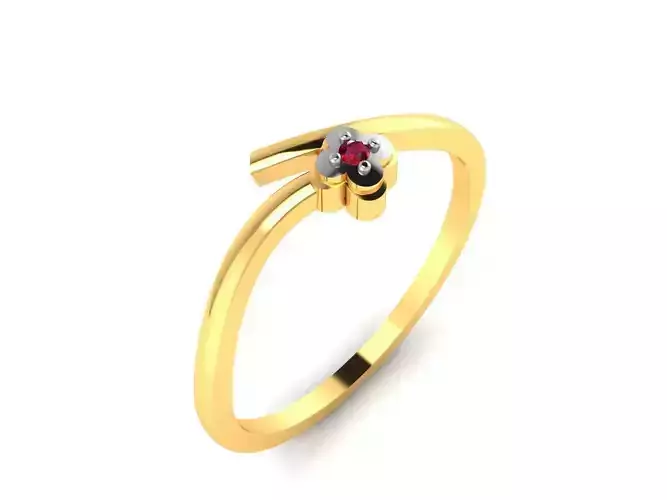 Ring-5901 gold ring with stone