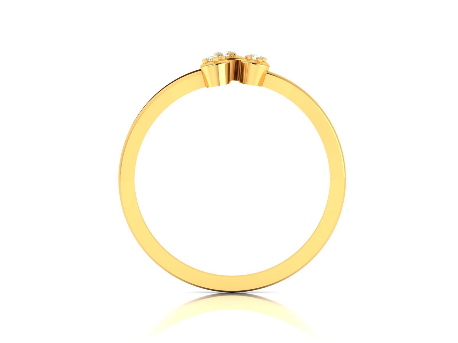 Ring-5897 gold ring with two diamonds 3D print model_4