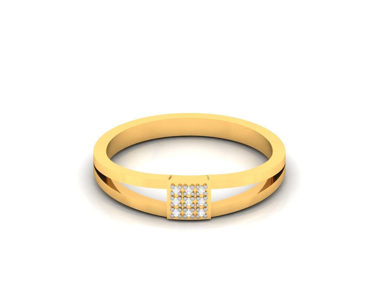 Ring-5891 gold diamond ring 3D print model_6