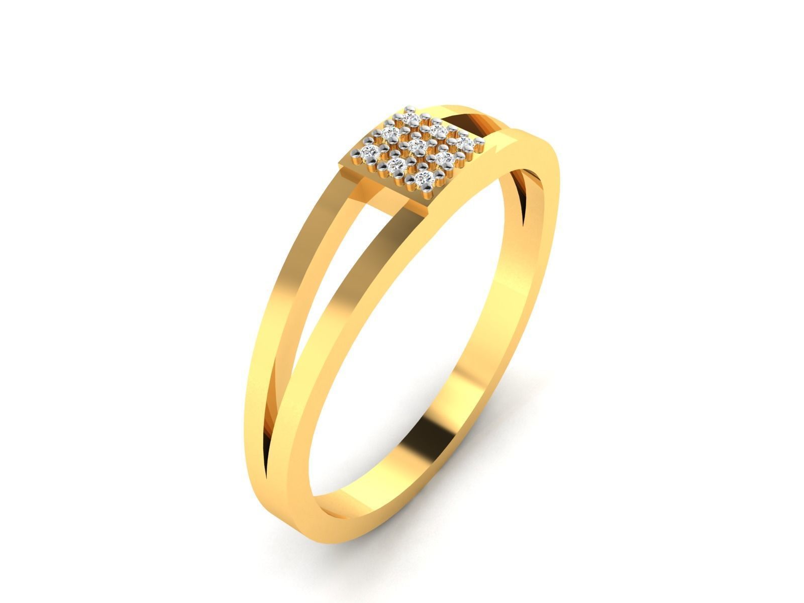 Ring-5891 gold diamond ring 3D print model_1