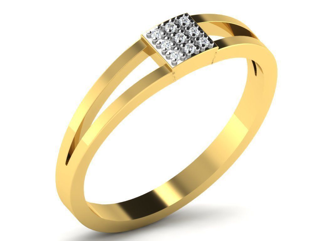 Ring-5891 gold diamond ring 3D print model_8