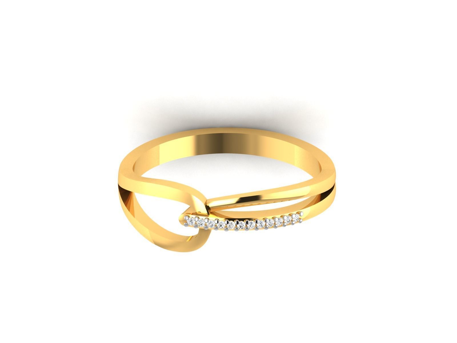 Ring-5877 gold ring with diamonds 3D print model_7
