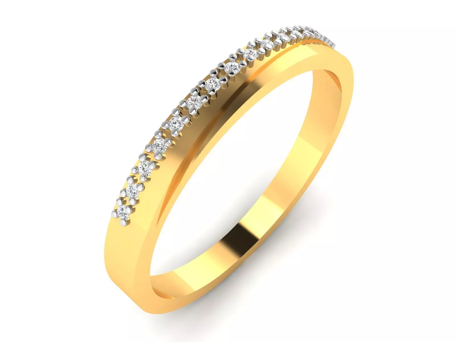Ring-5876 gold band with diamonds 3D print model_0