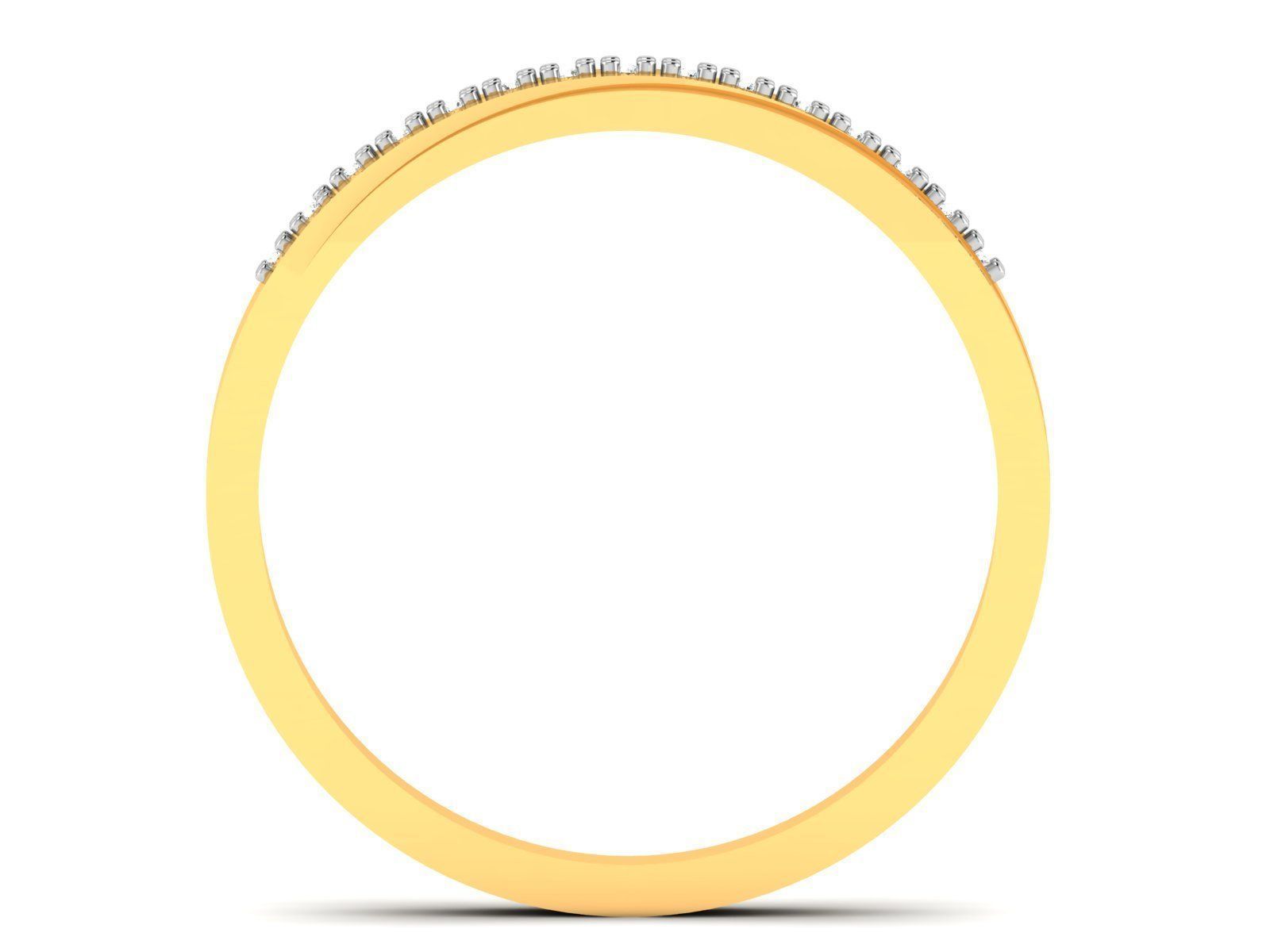 Ring-5876 gold band with diamonds 3D print model_2